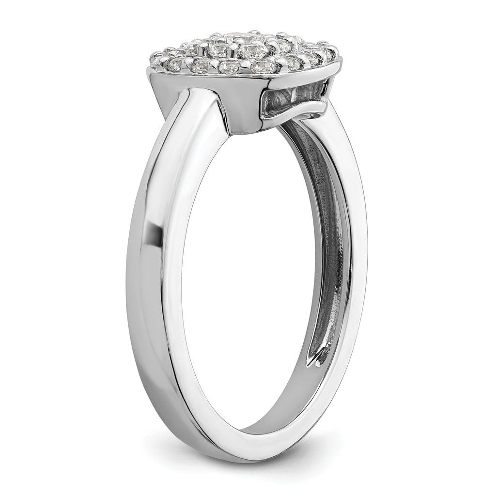 14k White Gold 3/8 carat Lab Grown Diamond VS/SI+ G+ Complete Square Halo Ring