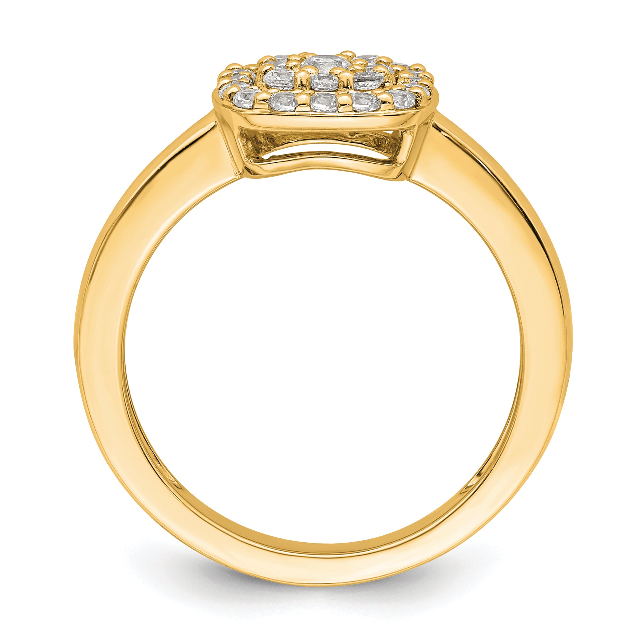 14k 3/8 carat Lab Grown Diamond VS/SI+ G+ Complete Square Halo Ring
