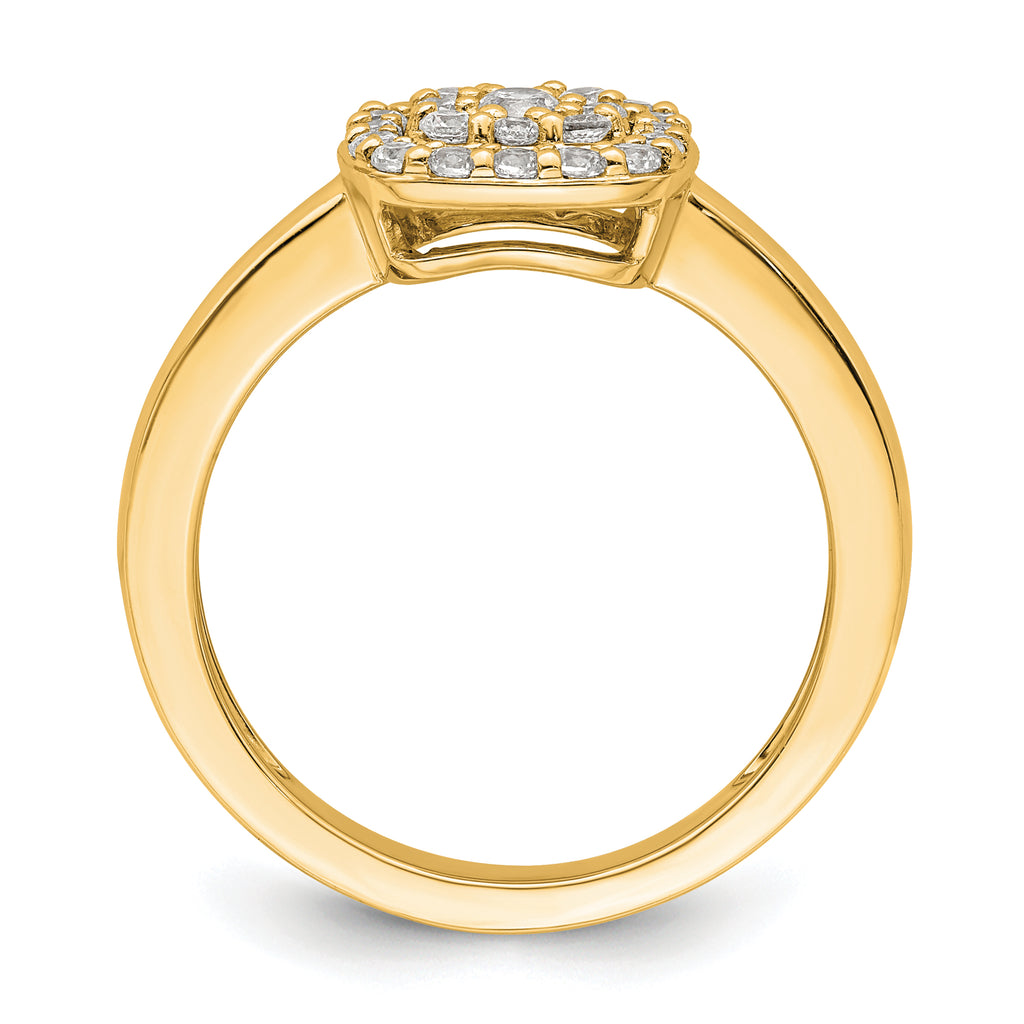 14k 3/8 carat Lab Grown Diamond VS/SI+ G+ Complete Square Halo Ring