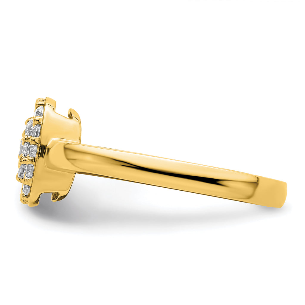 14k 3/8 carat Lab Grown Diamond VS/SI+ G+ Complete Square Halo Ring