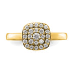 14k 3/8 carat Lab Grown Diamond VS/SI+ G+ Complete Square Halo Ring