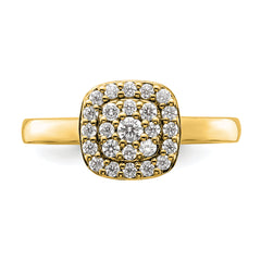 14k 3/8 carat Lab Grown Diamond VS/SI+ G+ Complete Square Halo Ring