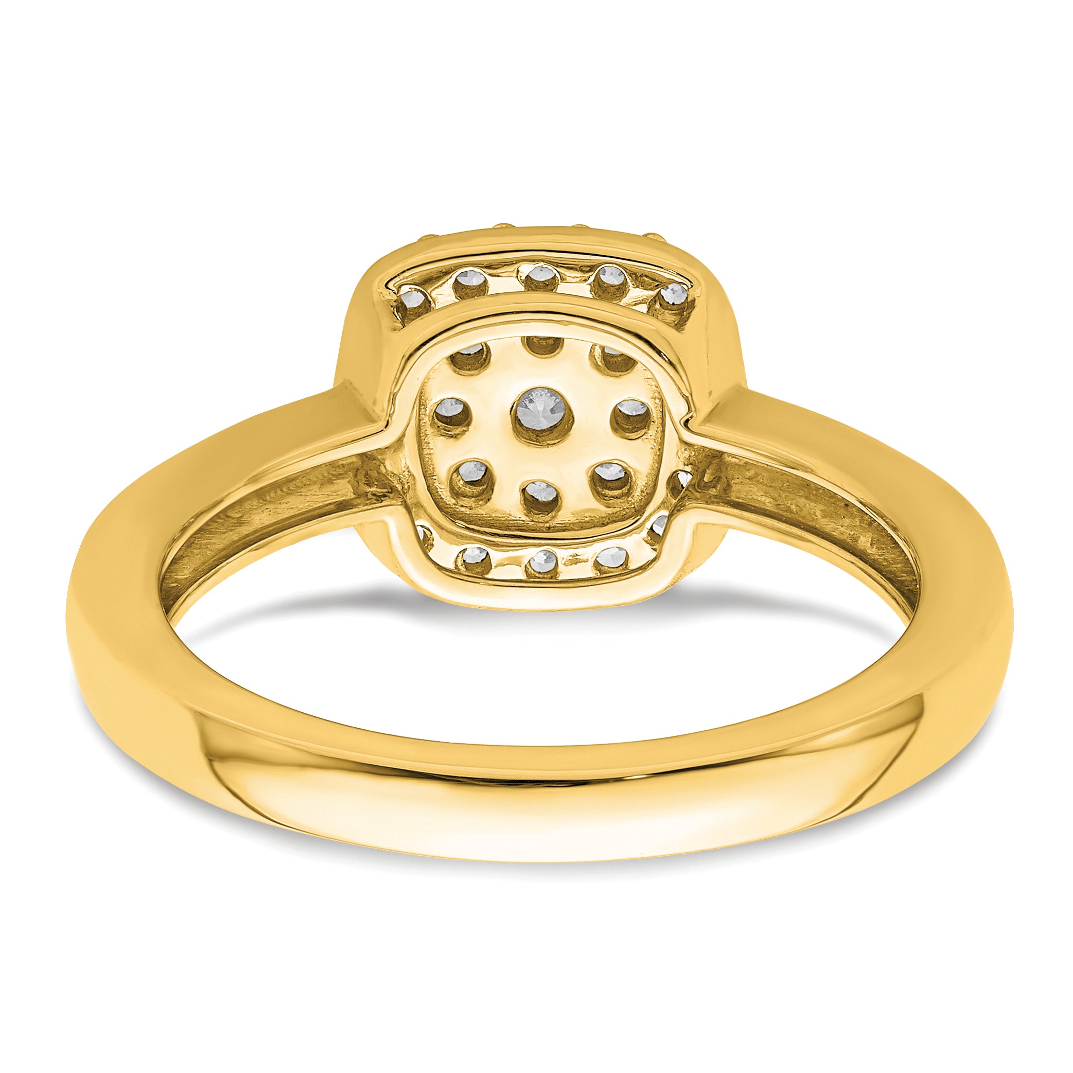 14k 3/8 carat Lab Grown Diamond VS/SI+ G+ Complete Square Halo Ring