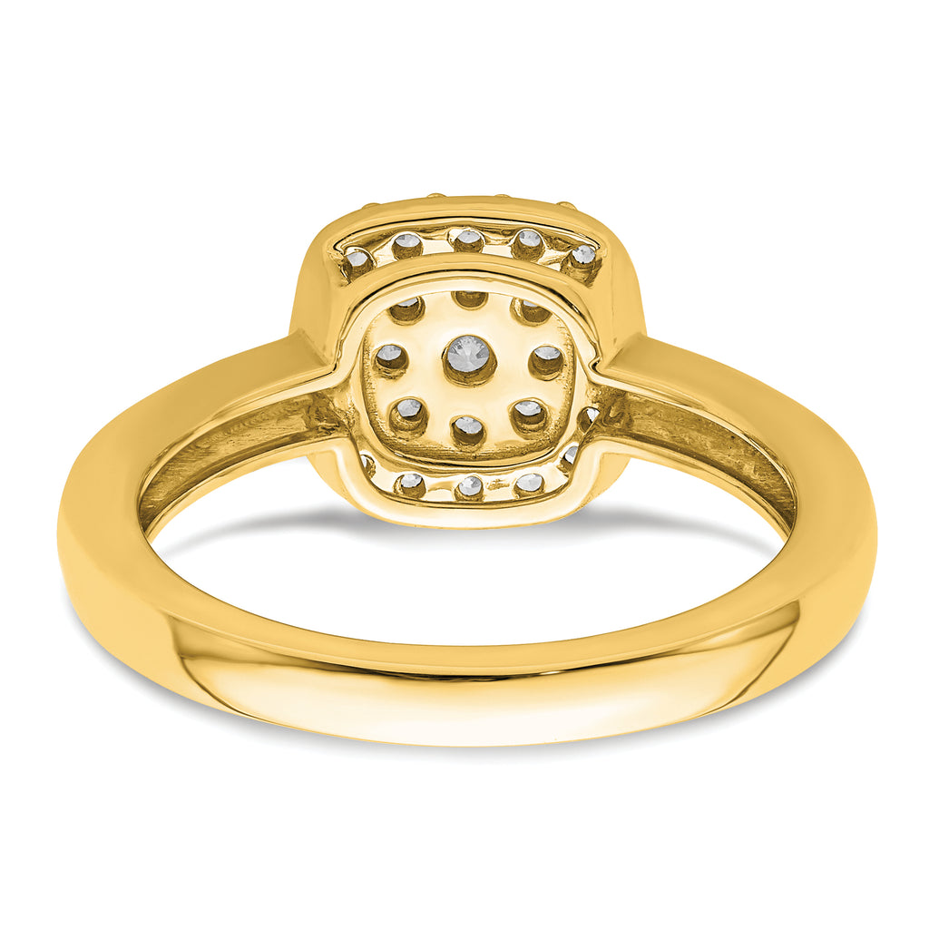14k 3/8 carat Lab Grown Diamond VS/SI+ G+ Complete Square Halo Ring