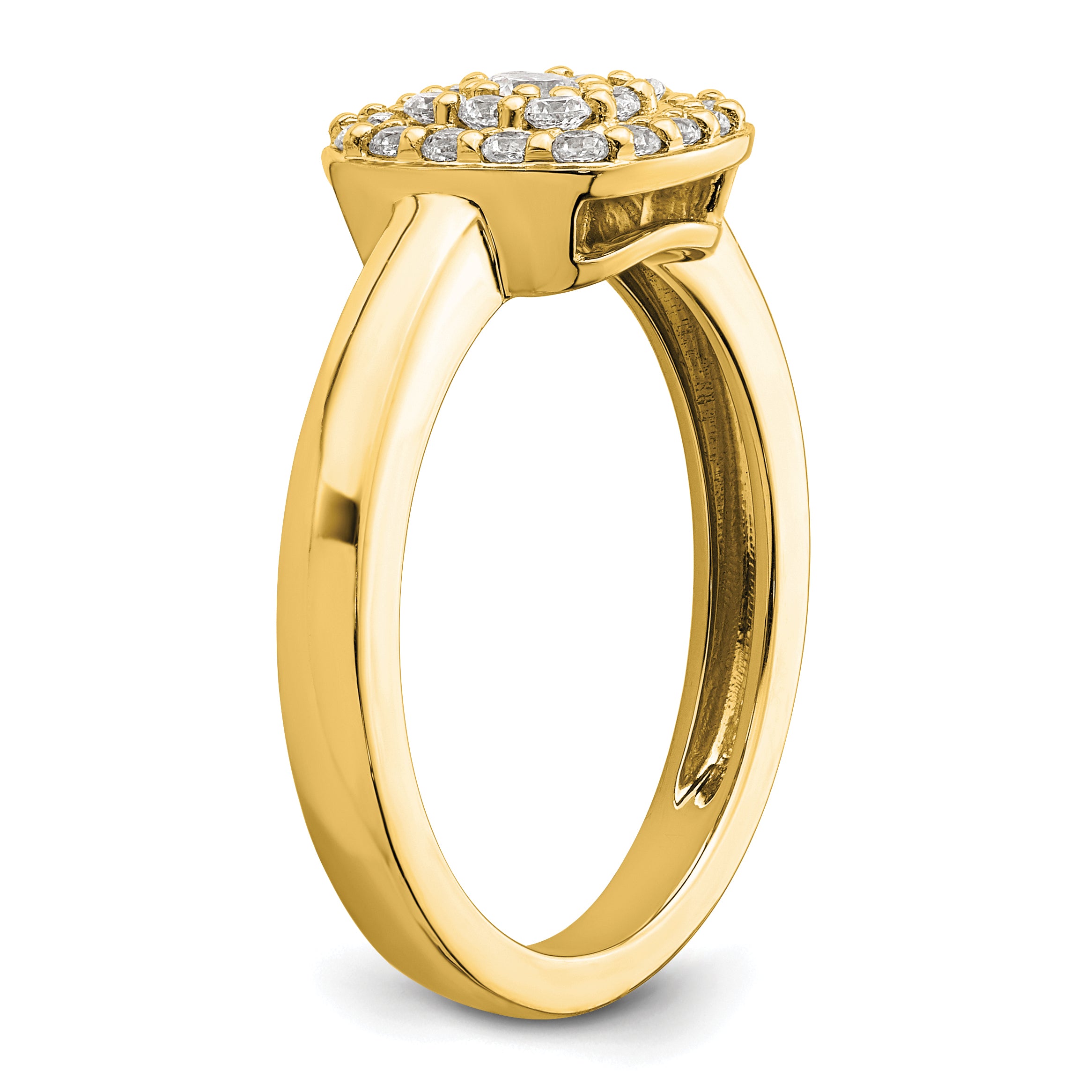 14k 3/8 carat Lab Grown Diamond VS/SI+ G+ Complete Square Halo Ring