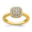 14k 3/8 carat Lab Grown Diamond VS/SI+ G+ Complete Square Halo Ring