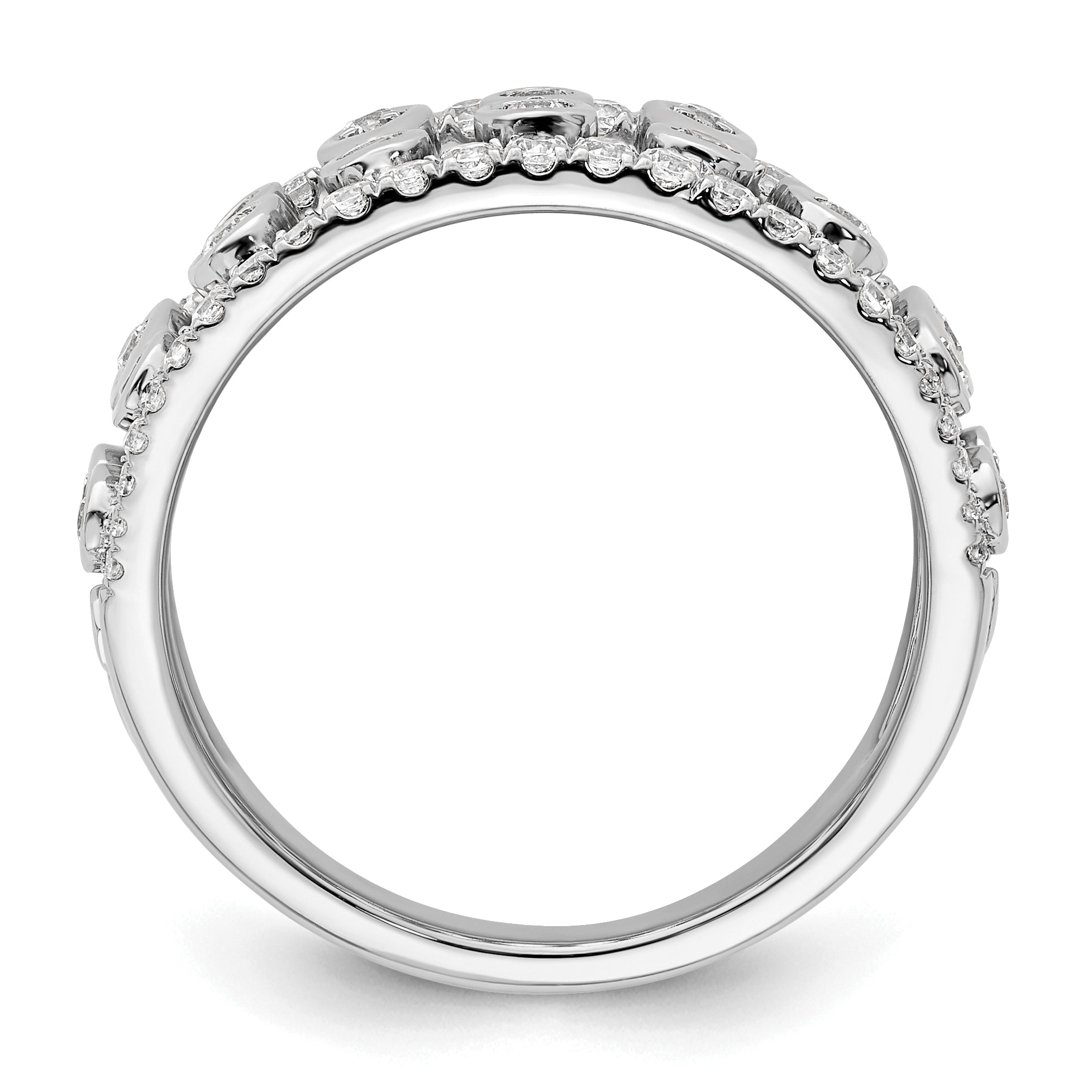 14k White Gold 3/4 carat Lab Grown Diamond VS/SI+ G+ Complete Fashion Ring