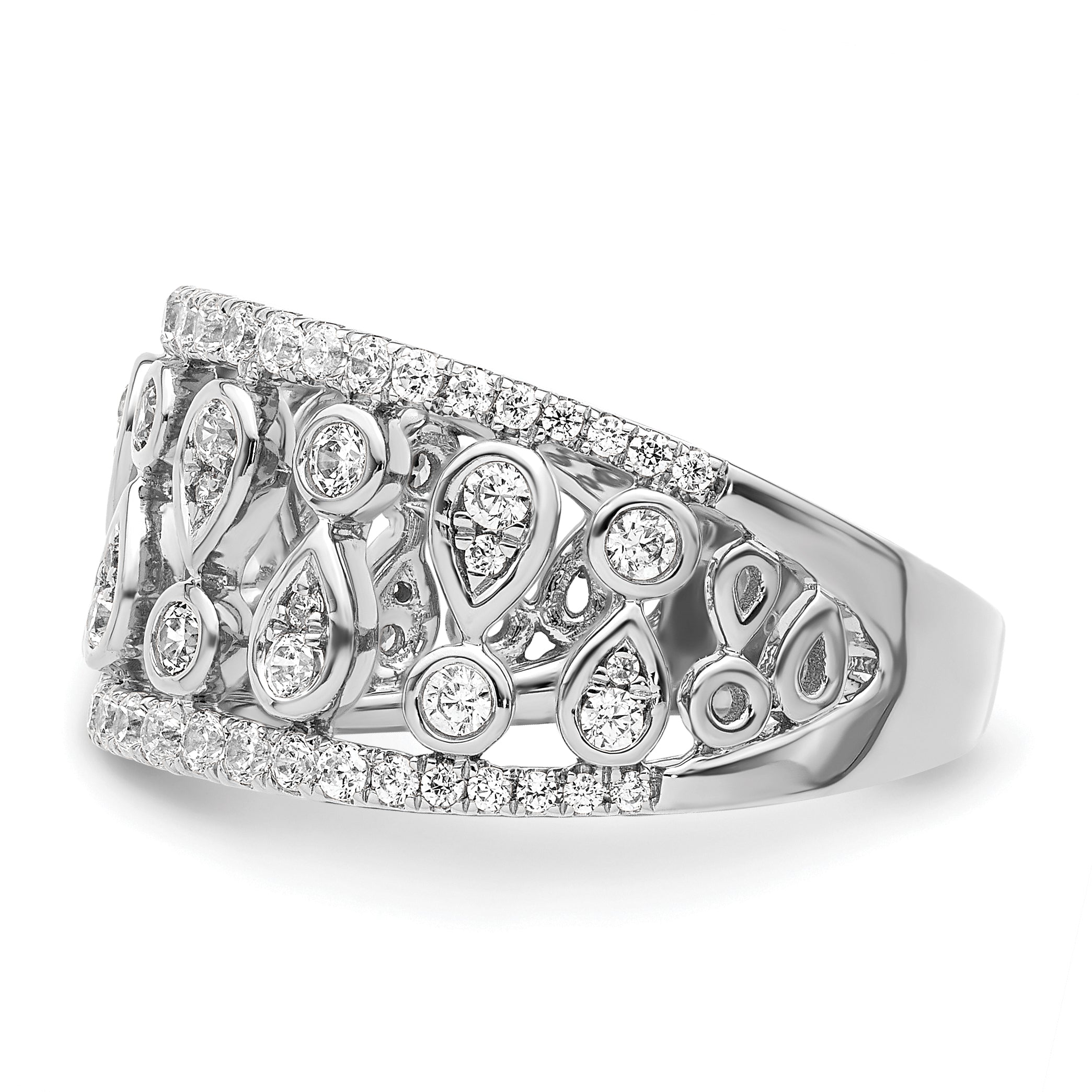 14k White Gold 3/4 carat Lab Grown Diamond VS/SI+ G+ Complete Fashion Ring