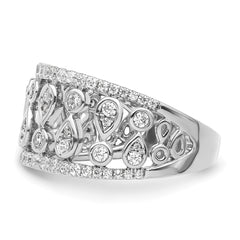 14k White Gold 3/4 carat Lab Grown Diamond VS/SI+ G+ Complete Fashion Ring