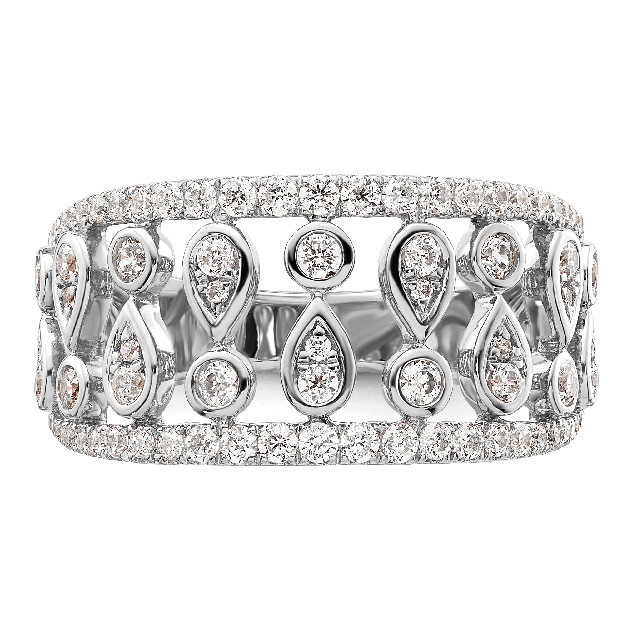 14k White Gold 3/4 carat Lab Grown Diamond VS/SI+ G+ Complete Fashion Ring