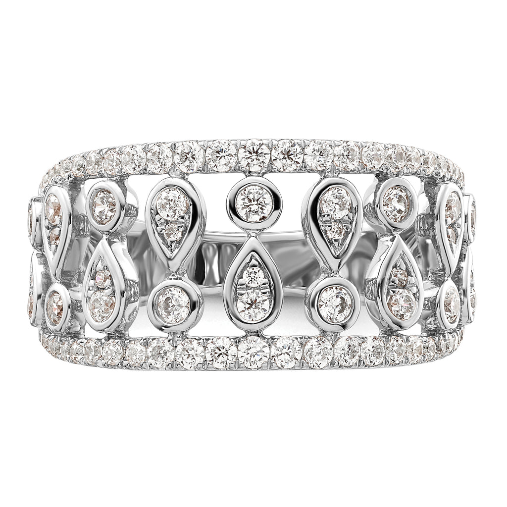 14k White Gold 3/4 carat Lab Grown Diamond VS/SI+ G+ Complete Fashion Ring