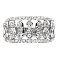 14k White Gold 3/4 carat Lab Grown Diamond VS/SI+ G+ Complete Fashion Ring