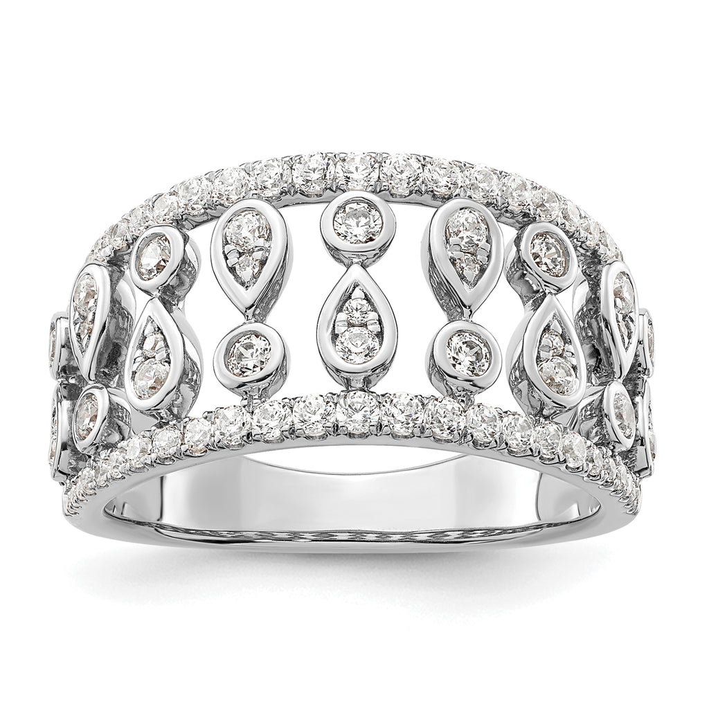 14k White Gold 3/4 carat Lab Grown Diamond VS/SI+ G+ Complete Fashion Ring