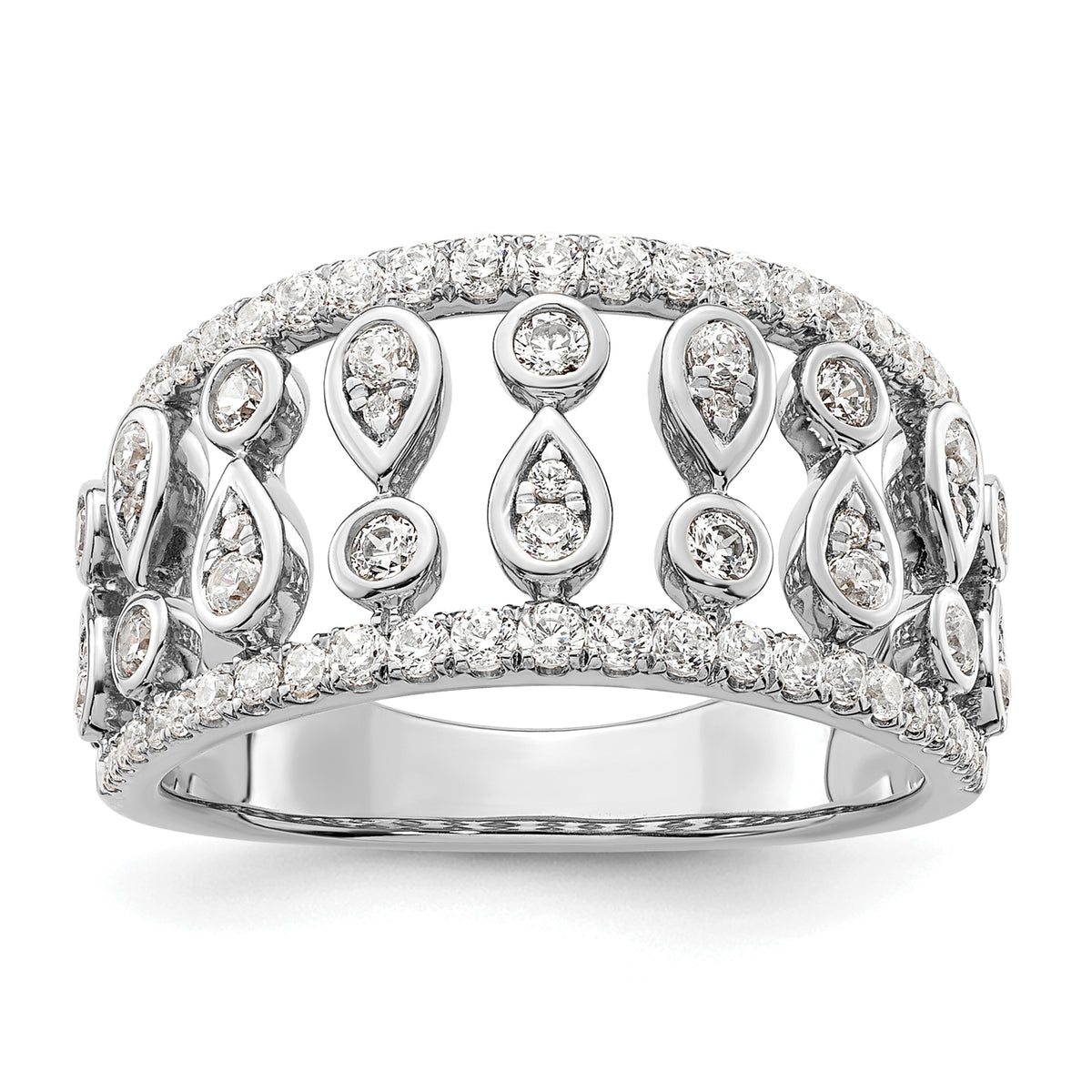 14k White Gold 3/4 carat Lab Grown Diamond VS/SI+ G+ Complete Fashion Ring