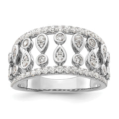 14k White Gold 3/4 carat Lab Grown Diamond VS/SI+ G+ Complete Fashion Ring