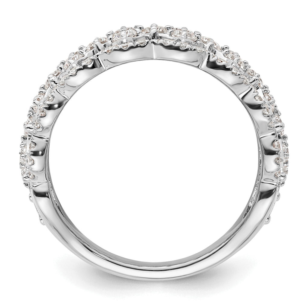 14k White Gold 1 carat Lab Grown Diamond VS/SI+ G+ Complete Fashion Ring