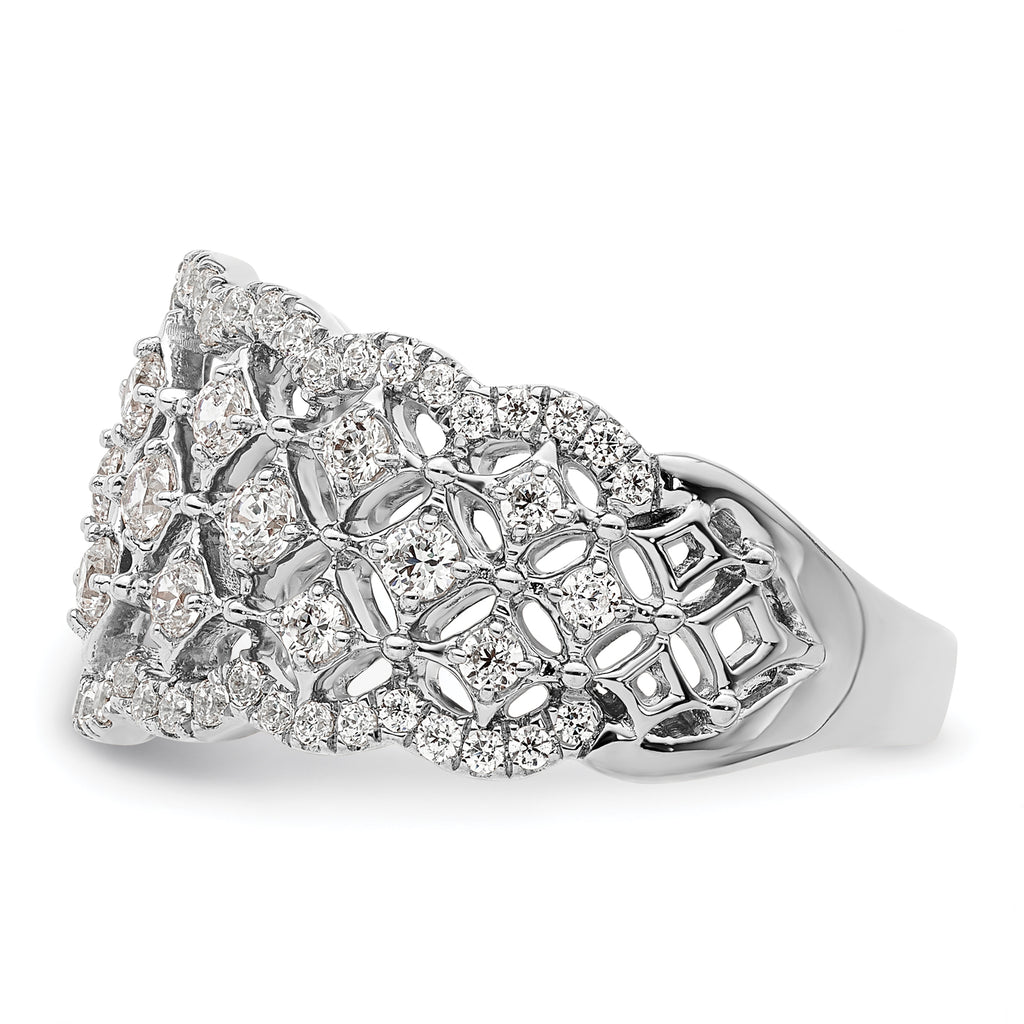 14k White Gold 1 carat Lab Grown Diamond VS/SI+ G+ Complete Fashion Ring