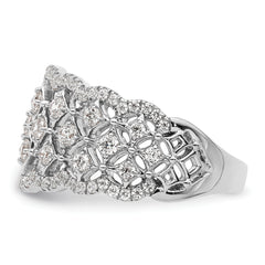 14k White Gold 1 carat Lab Grown Diamond VS/SI+ G+ Complete Fashion Ring