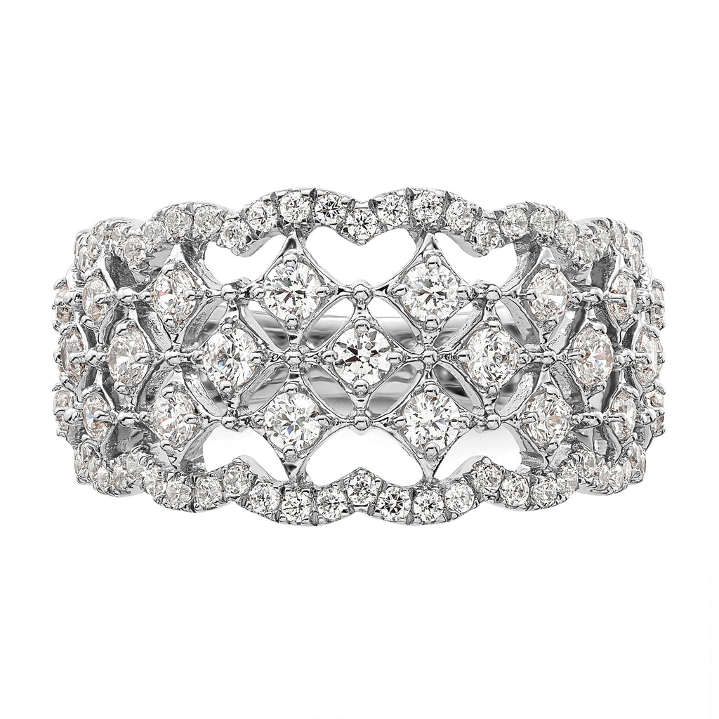 14k White Gold 1 carat Lab Grown Diamond VS/SI+ G+ Complete Fashion Ring