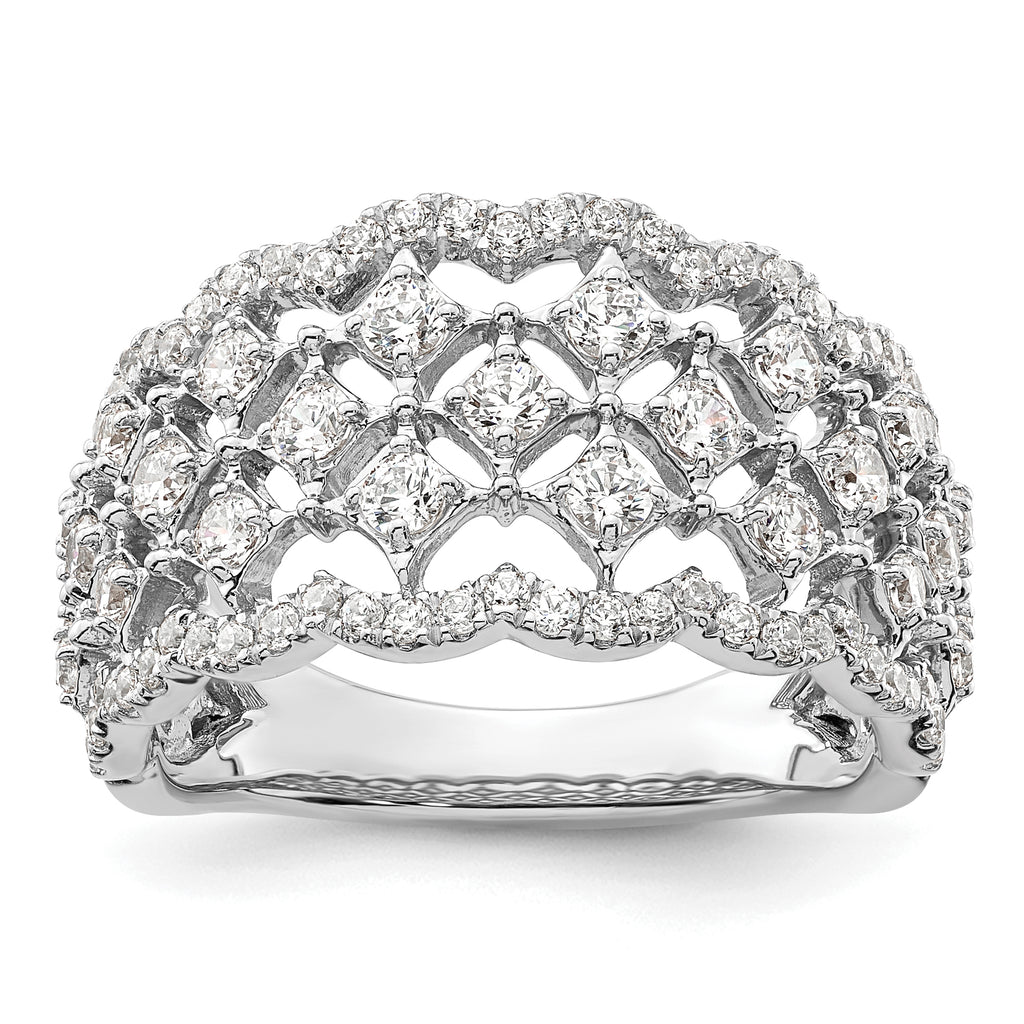14k White Gold 1 carat Lab Grown Diamond VS/SI+ G+ Complete Fashion Ring