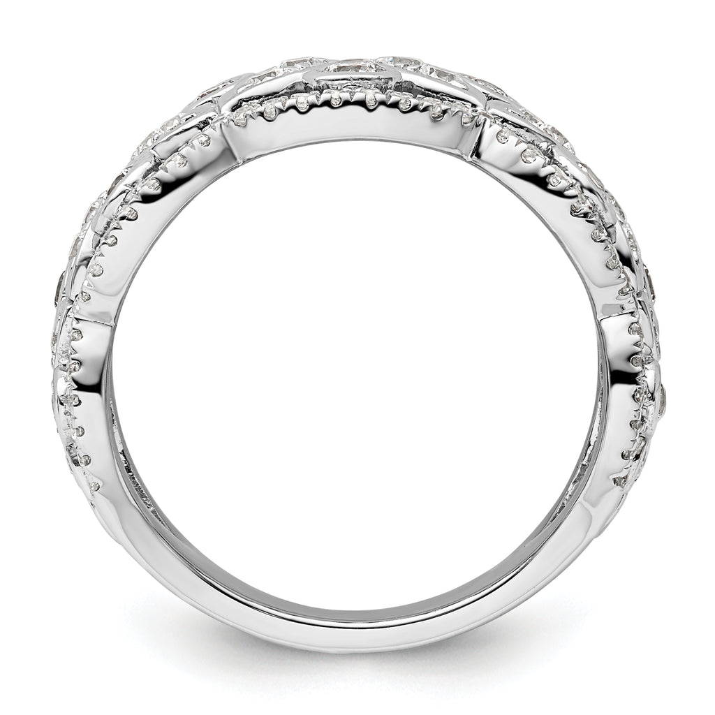 14k White Gold 7/8 carat Lab Grown Diamond VS/SI+ G+ Complete Fashion Ring