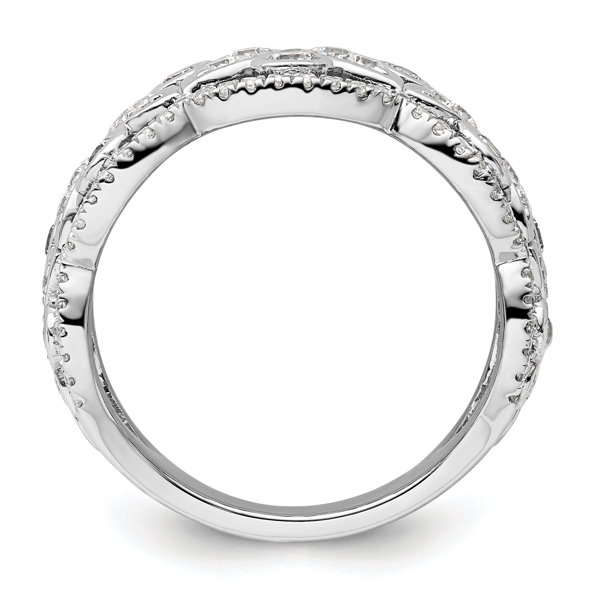 14k White Gold 7/8 carat Lab Grown Diamond VS/SI+ G+ Complete Fashion Ring