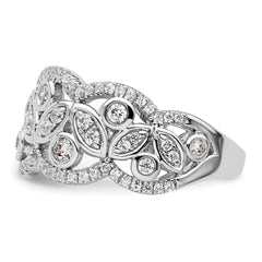 14k White Gold 7/8 carat Lab Grown Diamond VS/SI+ G+ Complete Fashion Ring