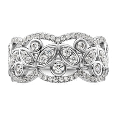 14k White Gold 7/8 carat Lab Grown Diamond VS/SI+ G+ Complete Fashion Ring