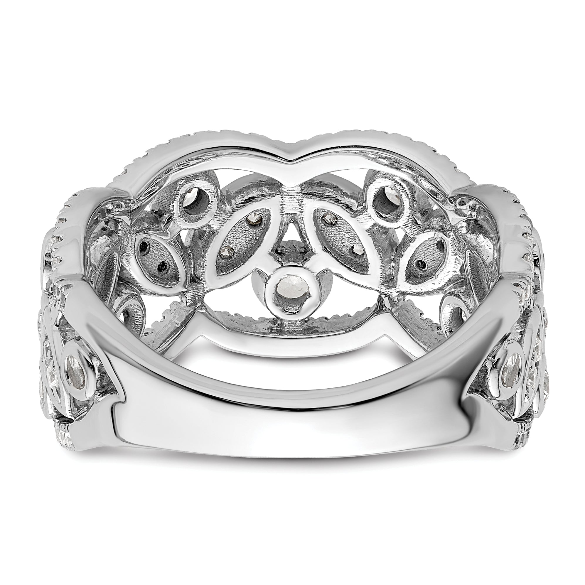14k White Gold 7/8 carat Lab Grown Diamond VS/SI+ G+ Complete Fashion Ring