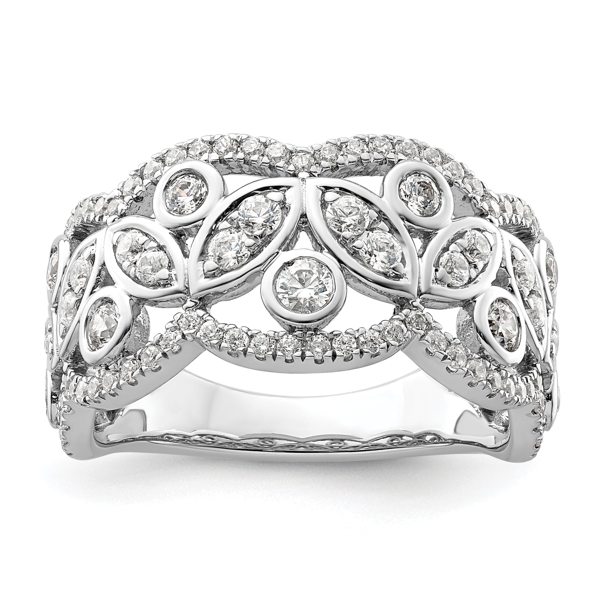 14k White Gold 7/8 carat Lab Grown Diamond VS/SI+ G+ Complete Fashion Ring Main image