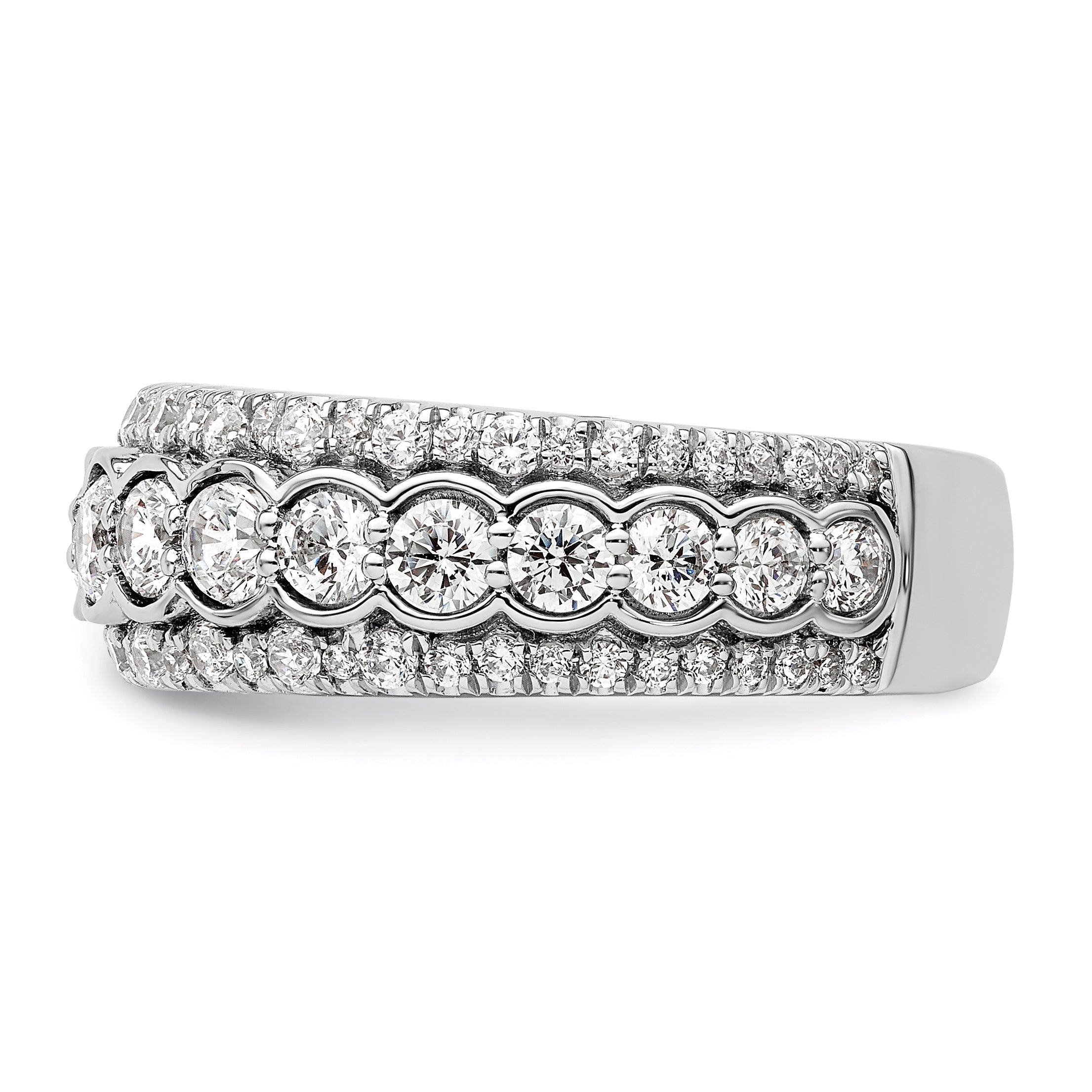 14k White Gold 2 carat Lab Grown Diamond VS/SI+ G+ Complete Fashion Ring