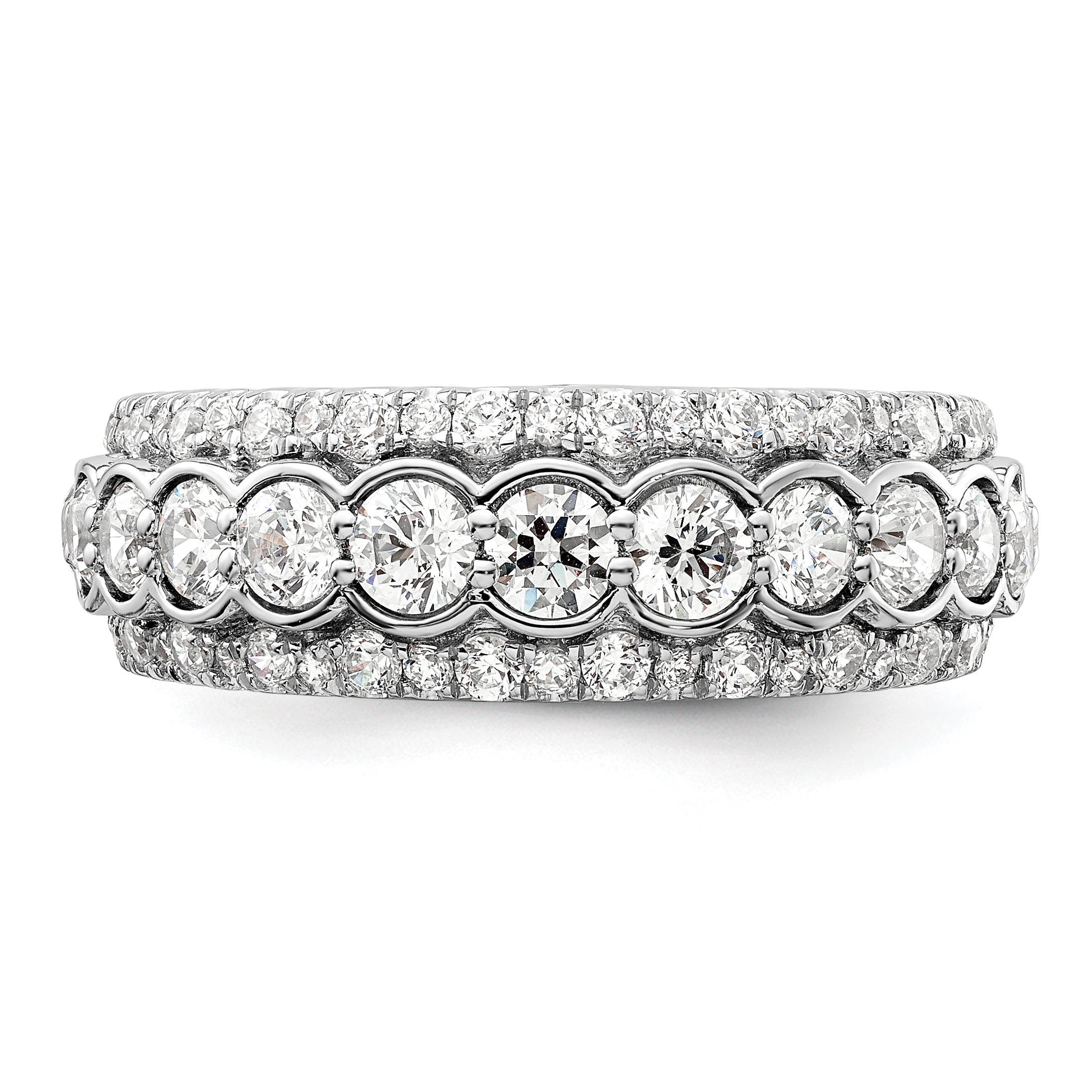 14k White Gold 2 carat Lab Grown Diamond VS/SI+ G+ Complete Fashion Ring