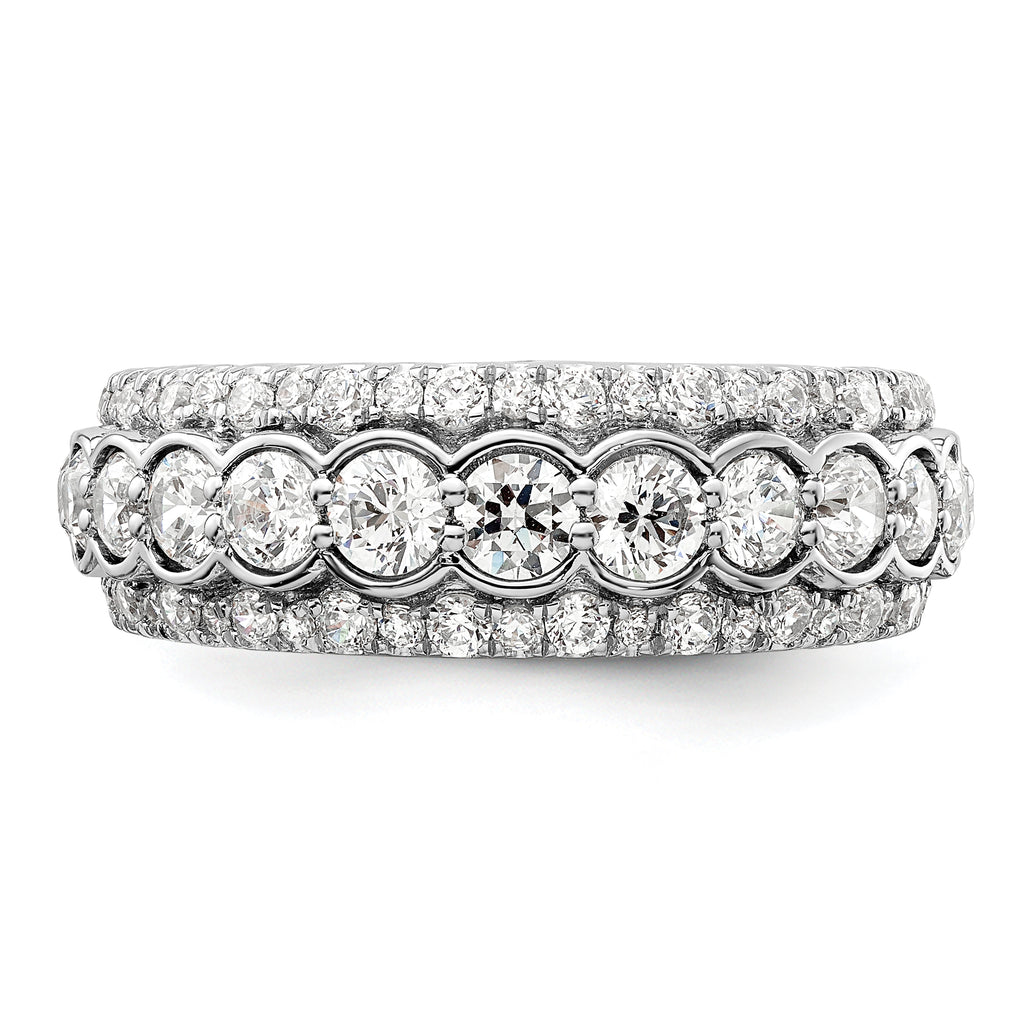 14k White Gold 2 carat Lab Grown Diamond VS/SI+ G+ Complete Fashion Ring