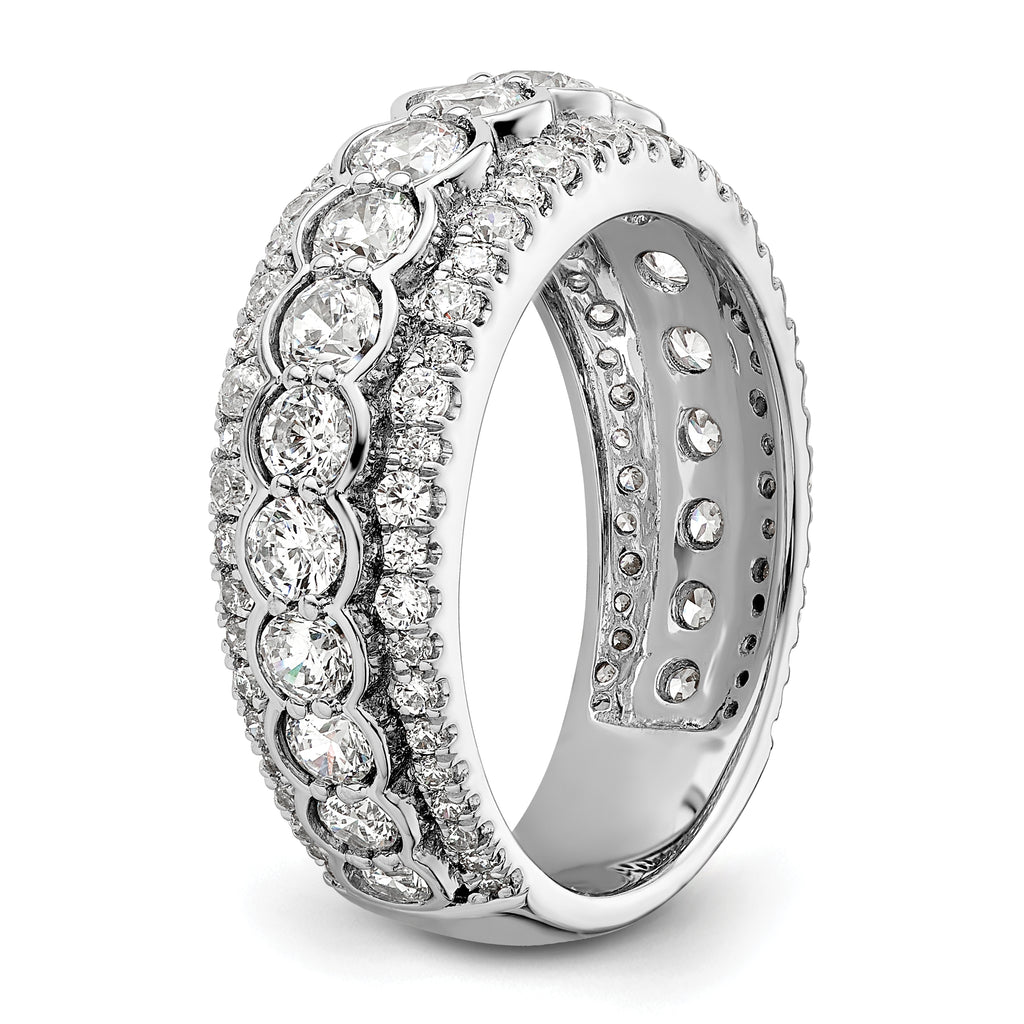 14k White Gold 2 carat Lab Grown Diamond VS/SI+ G+ Complete Fashion Ring