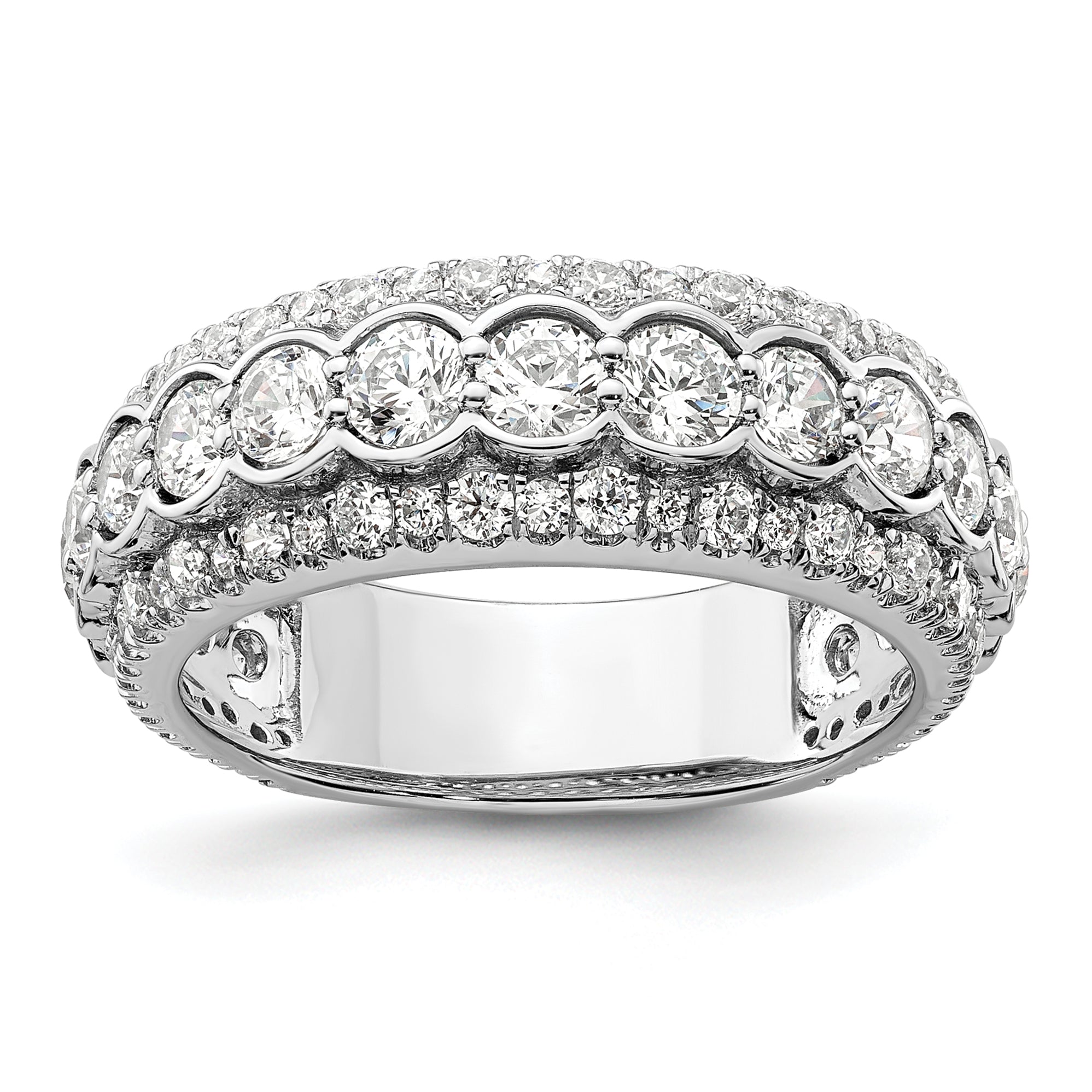 14k White Gold 2 carat Lab Grown Diamond VS/SI+ G+ Complete Fashion Ring Main image