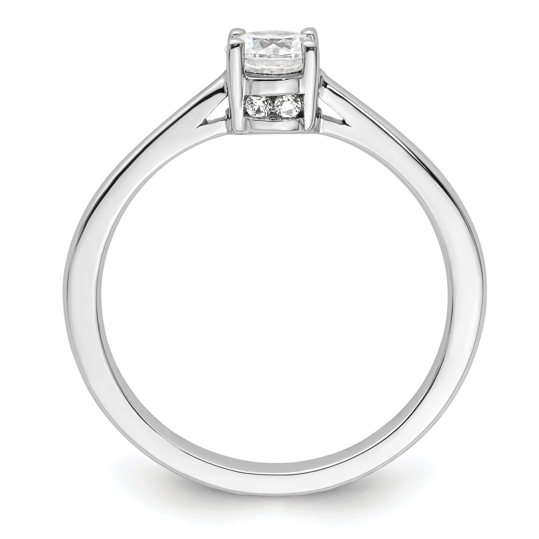 14k White Gold 1 carat Lab Grown Diamond VS/SI+ G+ Complete Engagement Ring Secondary image