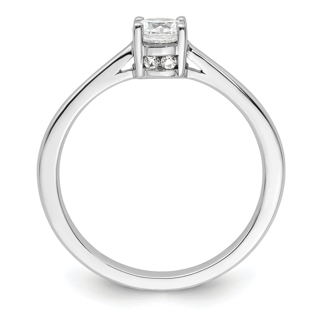14k White Gold 1 carat Lab Grown Diamond VS/SI+ G+ Complete Engagement Ring