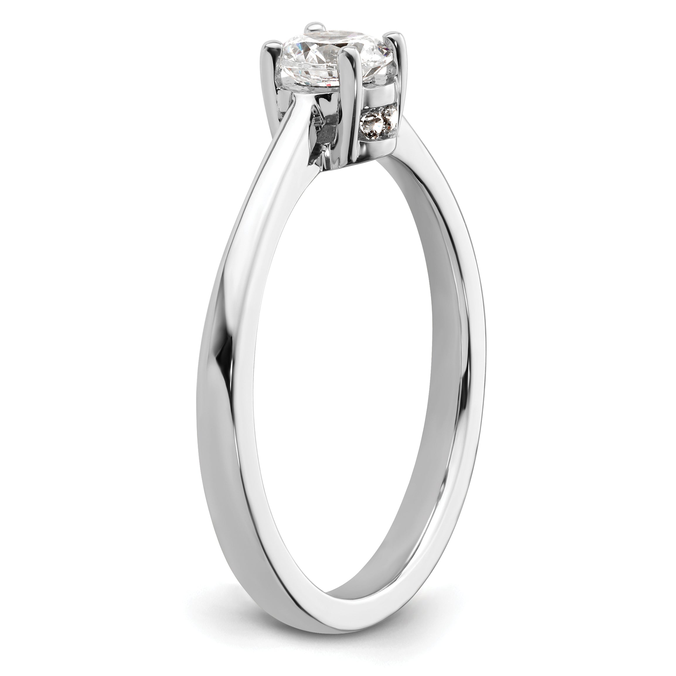 14k White Gold 1 carat Lab Grown Diamond VS/SI+ G+ Complete Engagement Ring
