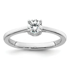 14k White Gold 1 carat Lab Grown Diamond VS/SI+ G+ Complete Engagement Ring