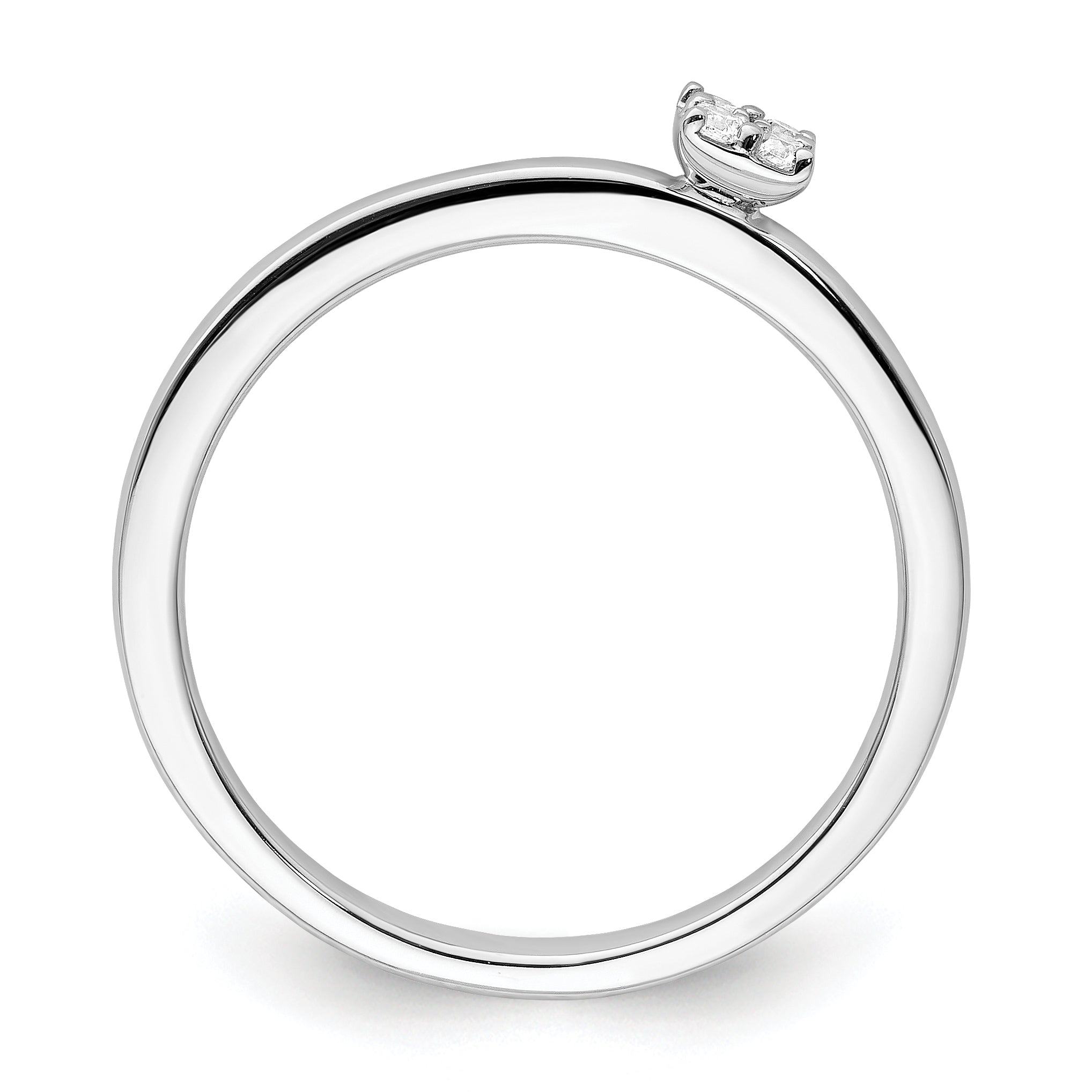 Two Promises 14k White Gold 1/20 carat Lab Grown Diamond VS/SI+ G+ Complete Promise Band