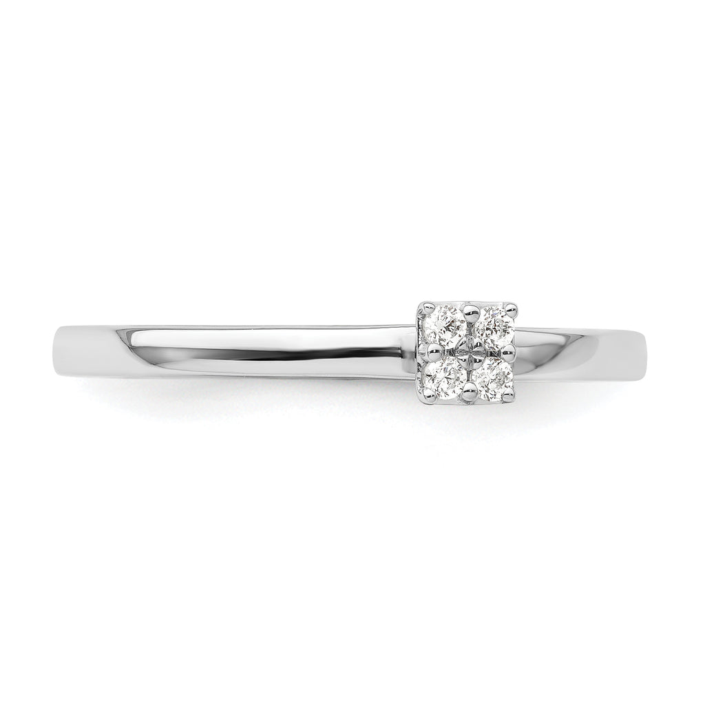 Two Promises 14k White Gold 1/20 carat Lab Grown Diamond VS/SI+ G+ Complete Promise Band