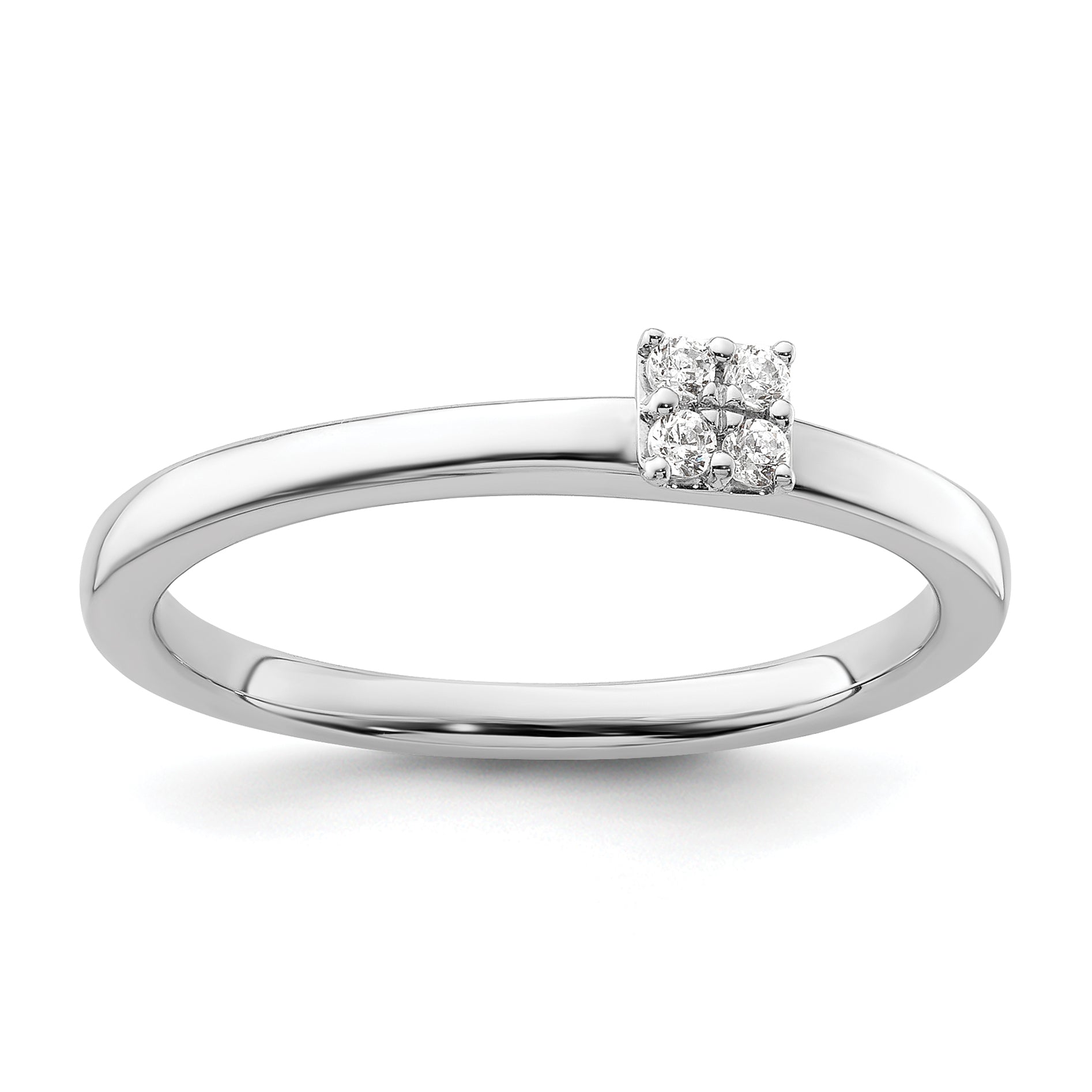 Two Promises 14k White Gold 1/20 carat Lab Grown Diamond VS/SI+ G+ Complete Promise Band Main image