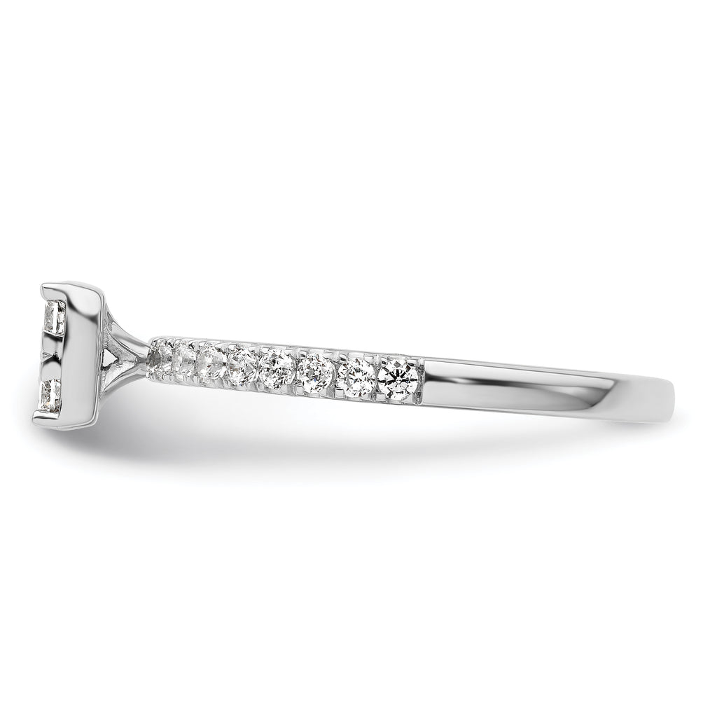 Two Promises 14k White Gold 1/2 carat Lab Grown Diamond VS/SI+ G+ Complete Cluster Engagement Ring