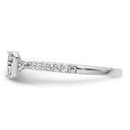 Two Promises 14k White Gold 1/2 carat Lab Grown Diamond VS/SI+ G+ Complete Cluster Engagement Ring