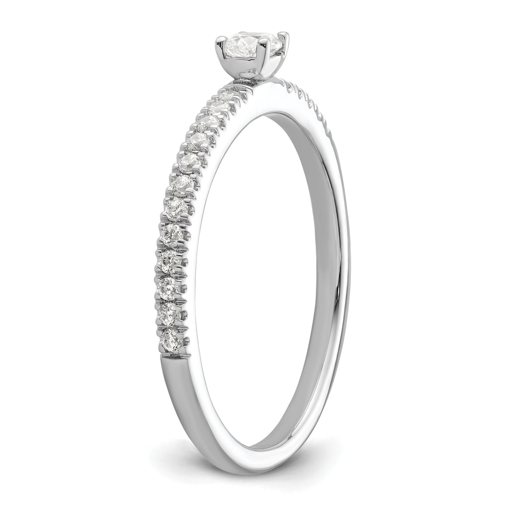 Two Promises 14k White Gold 1/4 carat Lab Grown Diamond VS/SI+ G+ Complete Promise Band