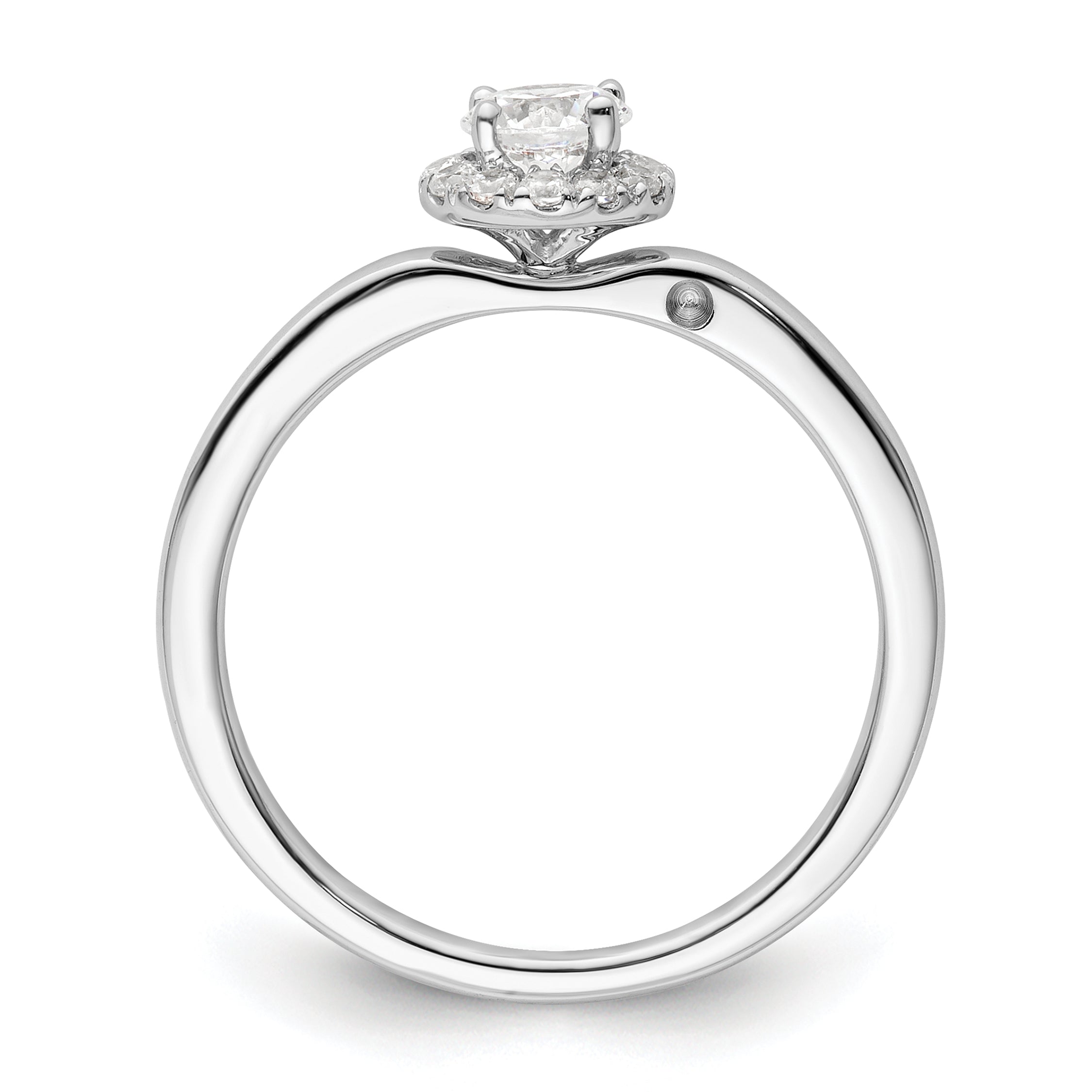 Two Promises 14k White Gold 1/2 carat Lab Grown Diamond VS/SI+ G+ Complete Petite Halo Engagement Ring