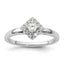 Two Promises 14k White Gold 1/3 carat Lab Grown Diamond VS/SI+ G+ Complete Halo Engagement Ring