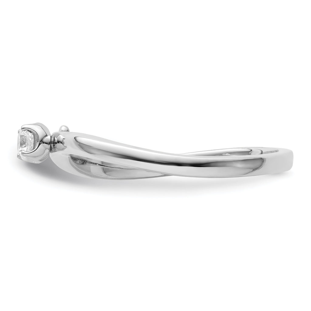Two Promises 14k White Gold 1/10 carat Lab Grown Diamond VS/SI+ G+ Complete Promise Band