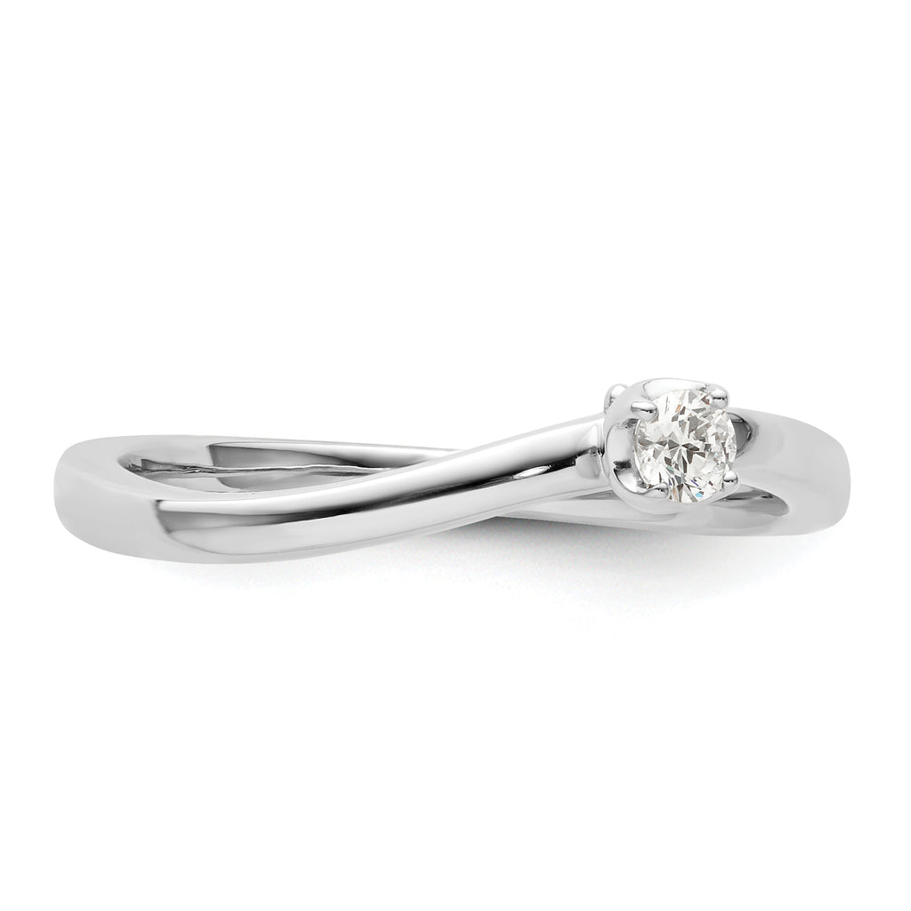 Two Promises 14k White Gold 1/10 carat Lab Grown Diamond VS/SI+ G+ Complete Promise Band