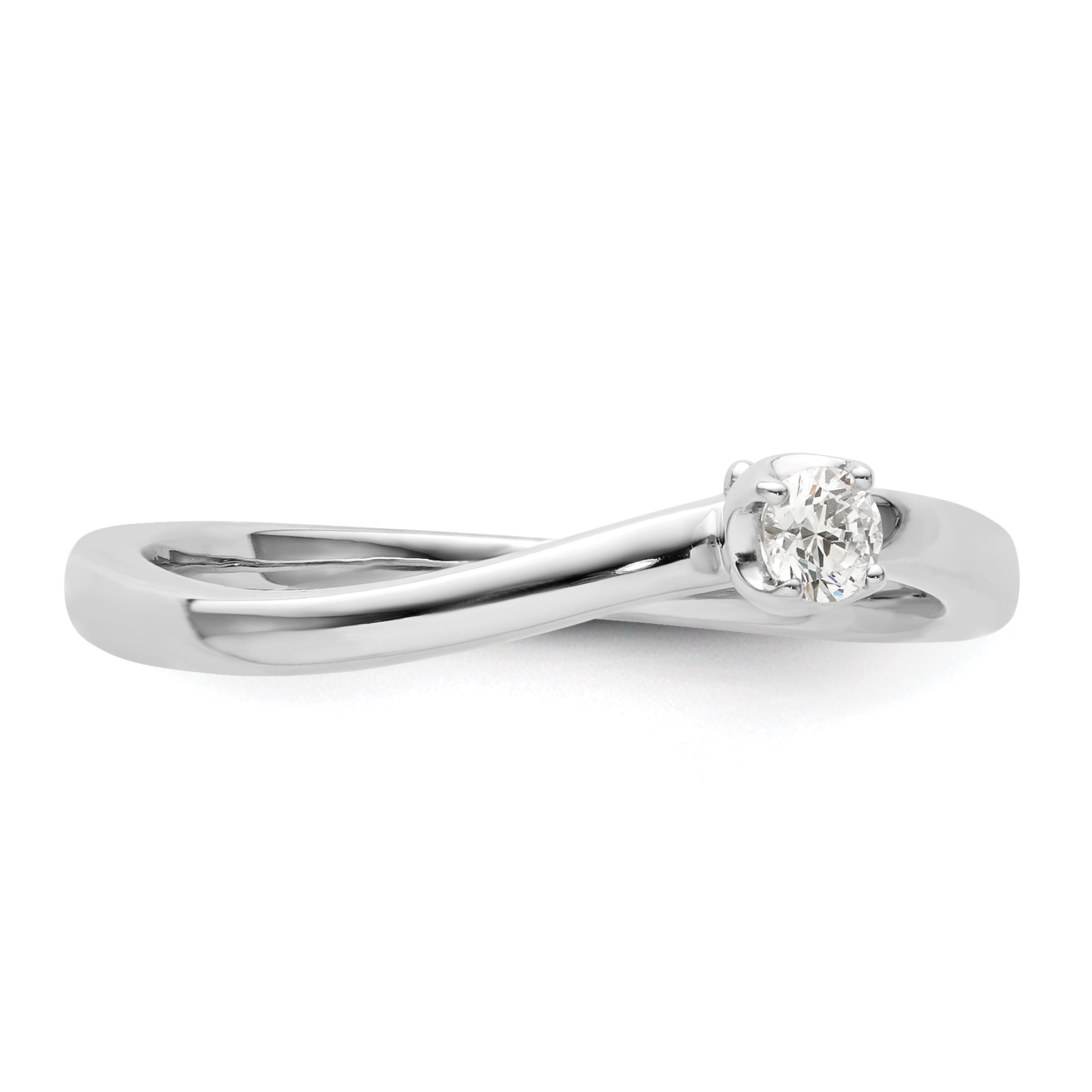 Two Promises 14k White Gold 1/10 carat Lab Grown Diamond VS/SI+ G+ Complete Promise Band